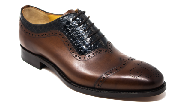 Nicholas - Walnut Calf Navy Alligator